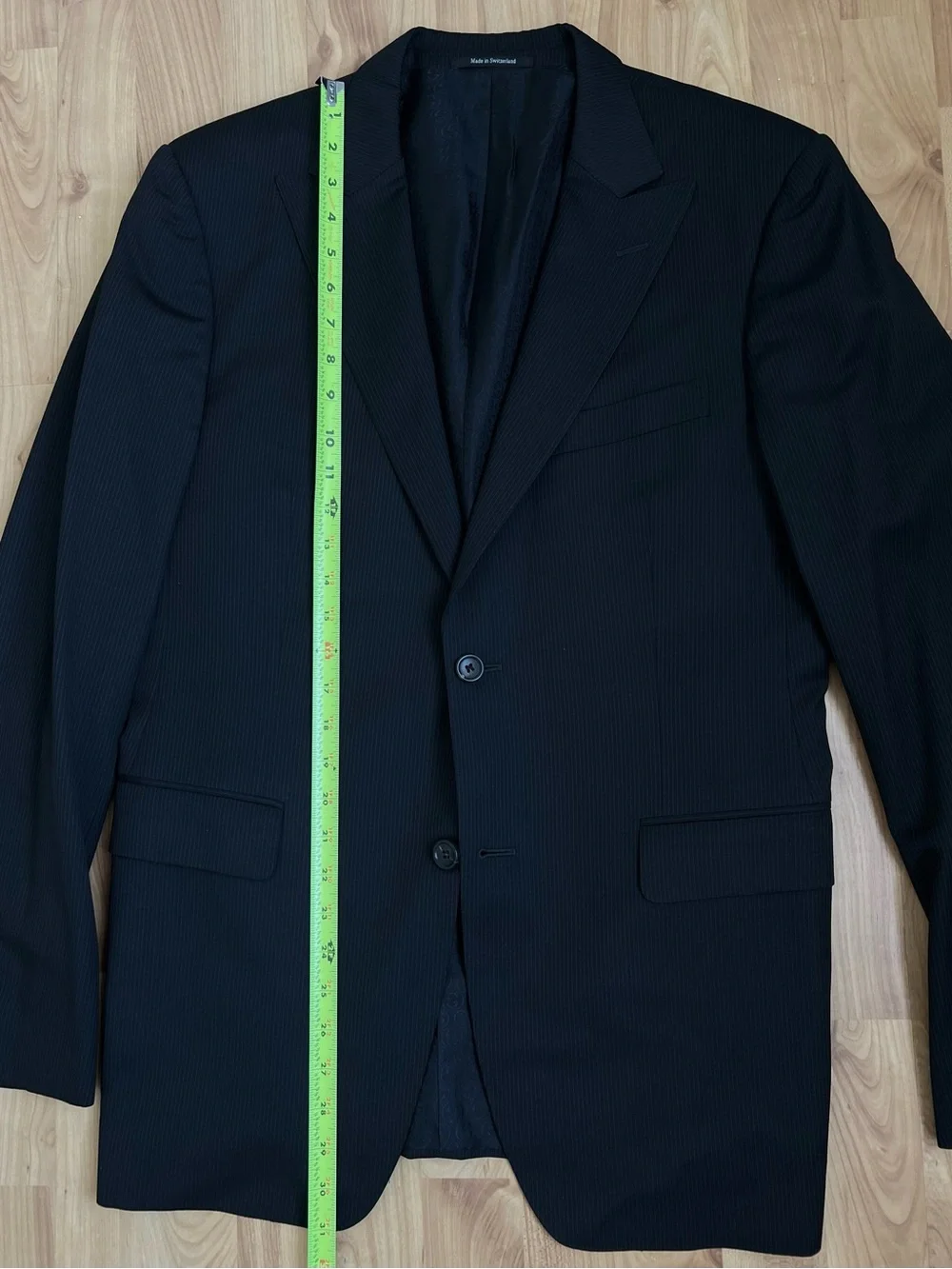 Gucci Men's Black Single-Breasted Pinstripe Blazer